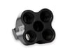 Showerhead Distribution Block, Inlet: -8 AN O-Ring Female Port, Outlet: (4) x -6 AN O-Ring Female Port, No Fittings, Black Anodized, #8, #6