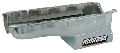 BBC MKIV, Oil Pan, Street/Strip Oil Pan, 6.5 Qt.; Incl. Trap Door Baffles/Windage Tray/Scraper; w/Flat Sides; 8" Deep, Most 4.75 w/Steel Rods, 4.500" Stroke w/Alum. Rods - (use #24440 P-Up)