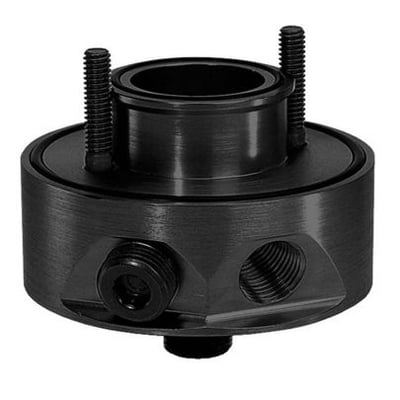 Oil Filter Adapter, 1/2" NPT in/out, lowers filter 1-1/2", SBC / BBC Gen IV, (BBC Requires Minor Block Modifications)