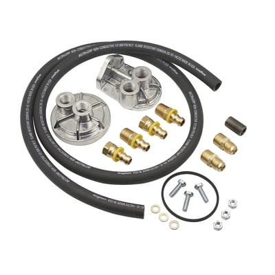 Adapters & Relocation Kits GM Oil Filter Relocation Kit, Single Filter, 60 in. Length Hoses, Engine Filter 13/16-16 Filter Threads, Remote Filter 3/4-16 Thread, Kit, GM '56-1995