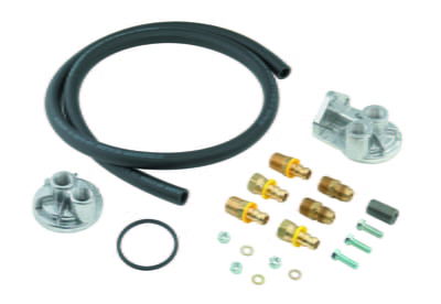 Adapters & Relocation Kits Ford Oil Filter Relocation Kit, Single Filter, 30 in. Length Hoses, 3/4-16 Filter Threads, Kit, (Ford, Mercury, Toyota, Volvo, Audi, Chrysler & More) '57-2002