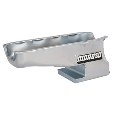 SBC Oil Pan, 1962-67 Chevy II / Nova without Power Steering, 6 Quart, 9" Deep, Steel, Driver Side Dipstick, Clears 4.125" Stroke, Fits 4-Bolt Dart, GM, and Merlin Main Caps