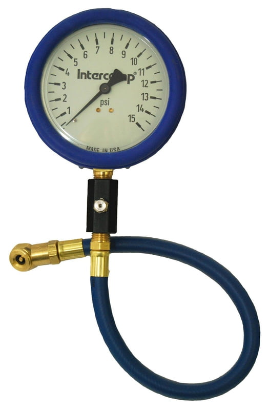 4" Tire Pressure Gauge, Glow In The Dark, 17" Hose W/ Bleed Valve