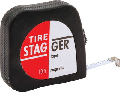 Tire Tape Measure, Roll Out, 1/4" Wide, 1/16" Increments, Stagger, 120" Diameter, 10 ft. Length, Rollout