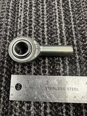 5/8" Rod End, RH, JMX Series, 3-piece, Steel, Zinc Plated, Male 5/8-18 RH Thread Size, (5/8") 0.625" Bore, PTFE Liner