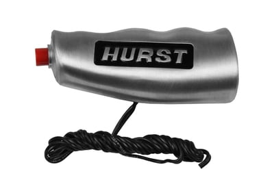 Shift Knob, T-Handle With Button, 7/16-20 TH., Aluminum, Brushed, Hurst Logo, Universal, Automatic / Manual Transmission....