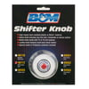 Shift Knob W/Button, Round, Plastic, White, B&M Logo, Thread: 1/2-20, 3/8-16, 3/8-24, 5/16-18