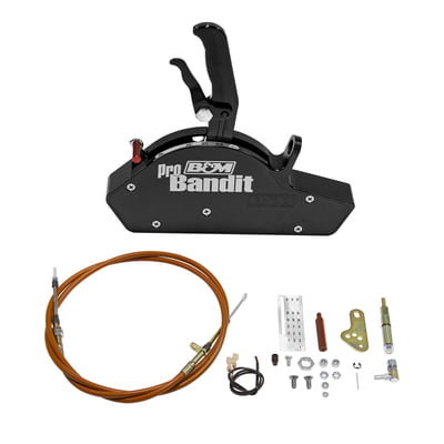 Stealth Pro Bandit, Black, P/G, Dragster Shifter Kit, ..(Includes 8 ft. Super Duty race cable, P/G pro lever, quick disconnect and cable extension. If being used for a door car, a BM-80884 mounting bracket, BM-70469 cable bracket and a different length Supe...