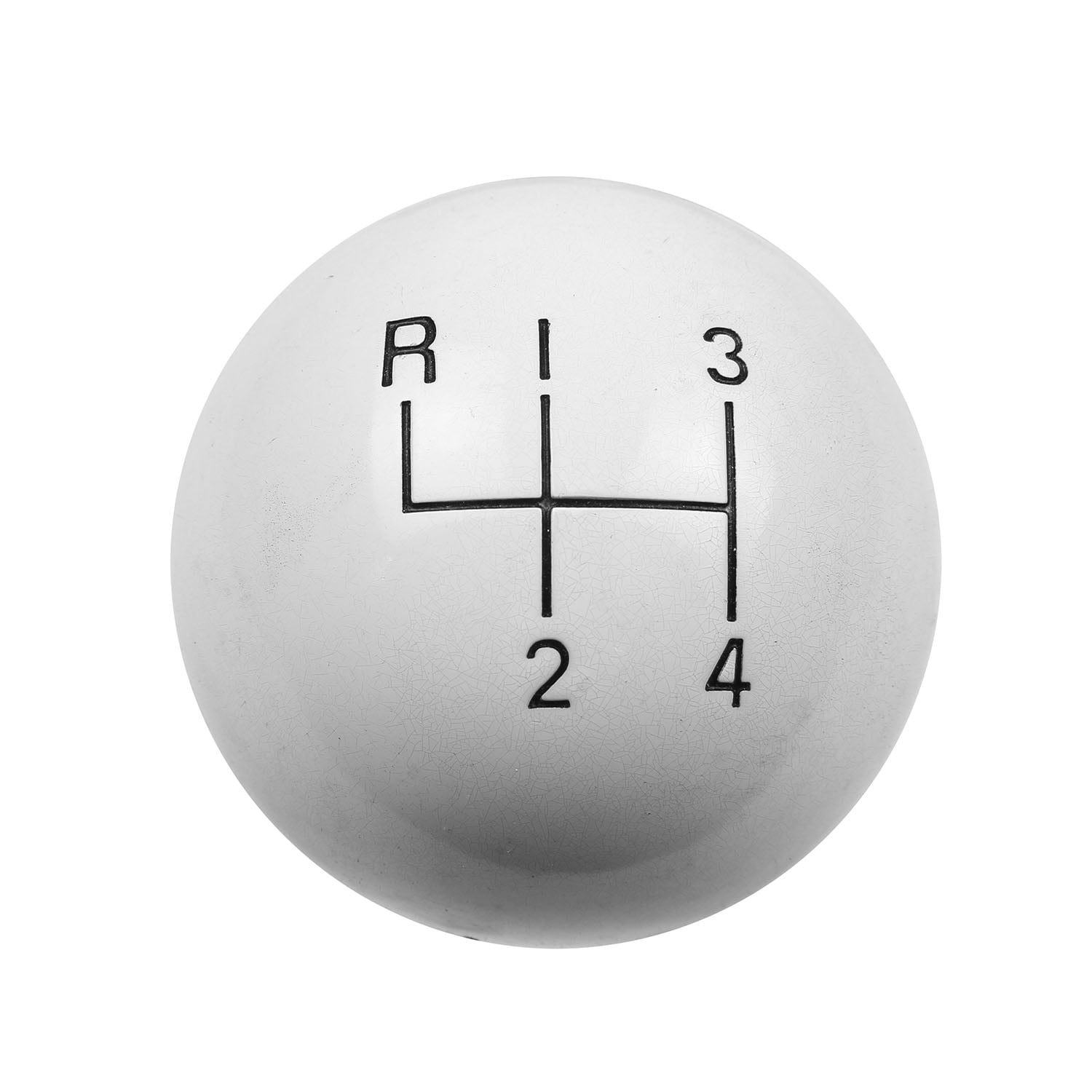 Shift Knob, Round, Plastic, White, 4-Speed Pattern, Manual Shift Knob, Round, Plastic, White, 4-Speed Pattern, Manual