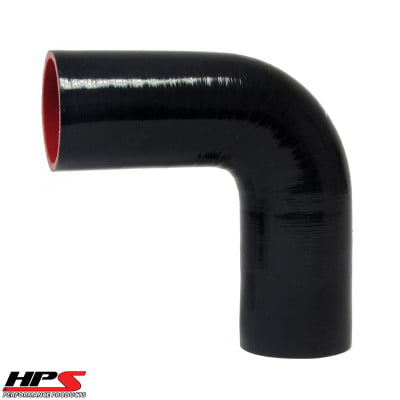 3" 76mm, 4-Ply, 90 Degree Elbow Coupler Silicone Hose Black