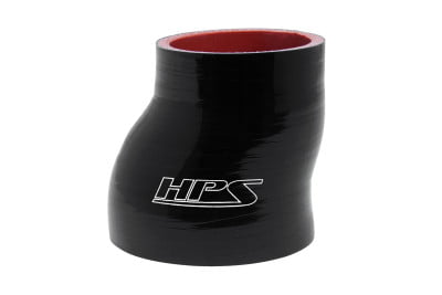 HPS High Temp 4-ply Reinforced 2-1/4" > 2-1/2" ID x 3" Long Silicone Offset Reducer Hose Black (57mm > 63mm ID x 76mm Length)