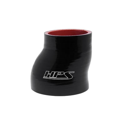 HPS High Temp 4-ply Reinforced 2-1/4" > 2-3/4" ID x 3" Long Silicone Offset Reducer Hose Black (57mm > 70mm ID x 76mm Length)