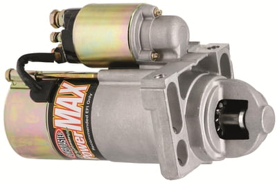 GM LS Starter, Powermaster, 10.0/1 & Lower Compression, Stock OEM, 160 Ft LBS of Torque, 168 Tooth, (12 In. Lbs. Torque On Solenoid Stud Nut)..