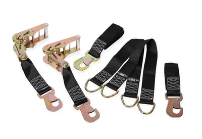 2 Ratchet Straps, 2.00" Wide x 7' Long & Two Axle Straps 2.00" Wide x 2' Long, Capacity 5,000 lbs., Tie Down