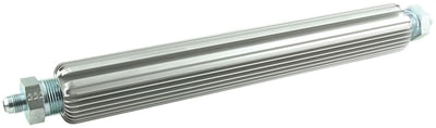 In-Line Oil Cooler, 14-1/2" L x 1-3/4" Dia., (Uses #6 Fittings), Finned