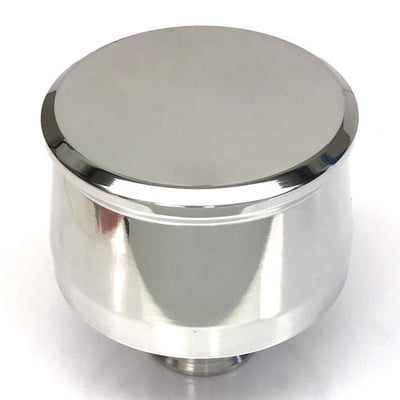 Polished Aluminum Push-In Breather - Plain with 1" Neck